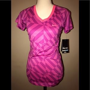 NWT Nike Pro Dri-Fit Fitted V-Neck Top